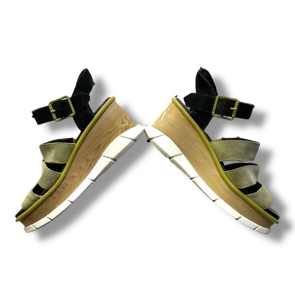 Sorel Shoes - 🌿 Sorel Women’s Wedge Sandals | Green Suede‎ Strappy Platform Heels US 8
